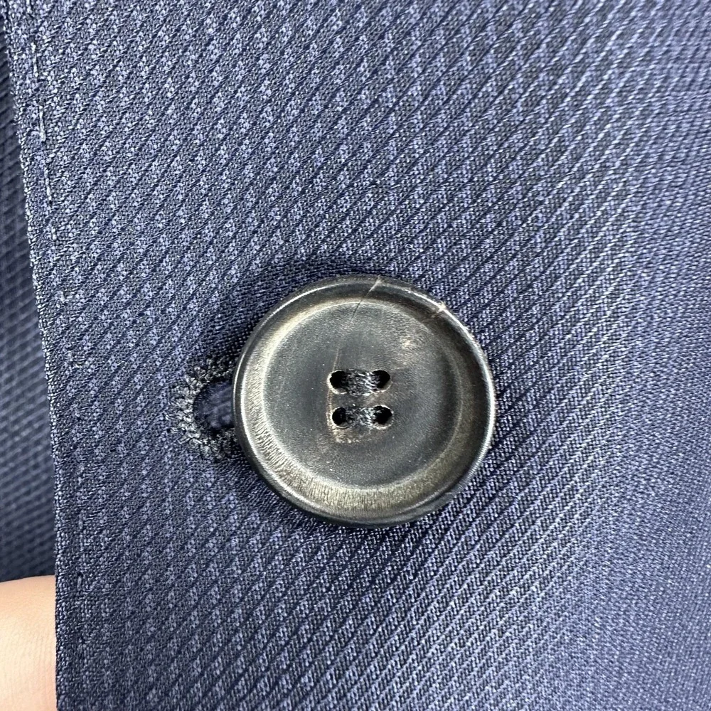 Hugo Boss Suit‎ Jacket Mens 46R Blue 100% Virgin Wool Made USA Union Two Button